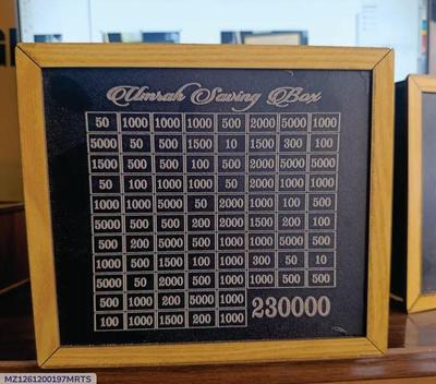 Umrah Saving Box Save 230000 PKR Black Wood
