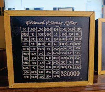 Umrah Saving Box Save 230000 PKR Black Wood